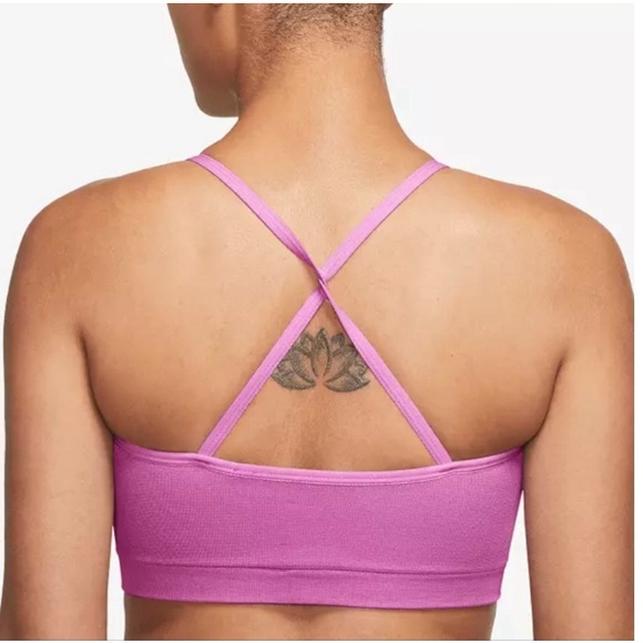 NWT Nike Pink Indy Seamless Ribbed Light-Support Non-Padded Sports Bra - Picture 3 of 15